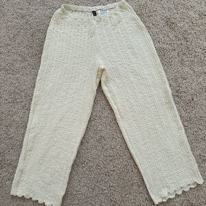 H&M Cream Textured Women's Pants